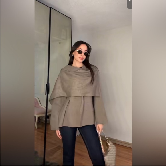 ZARA SHORT CAPE COAT - Picture 11 of 16